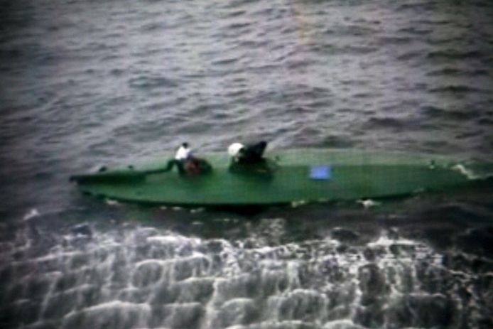 archieffoto: de Mexicaanse marine onderschepte in 2008 deze onderzeeër die door  de drugsmaffia werd ingezet voor cocaïnetransporten. Drugssmokkel met zelfgebouwde onderzeeërs is al jaren een groot probleem.