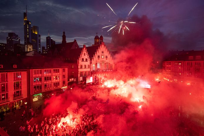 Fans van Eintracht Frankfurt.