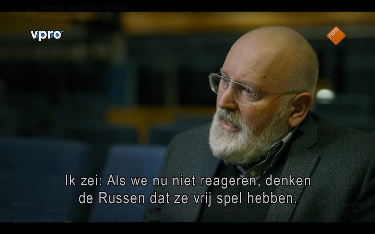 Eurocommissaris Frans Timmermans in 'Putin and the West'. Beeld 