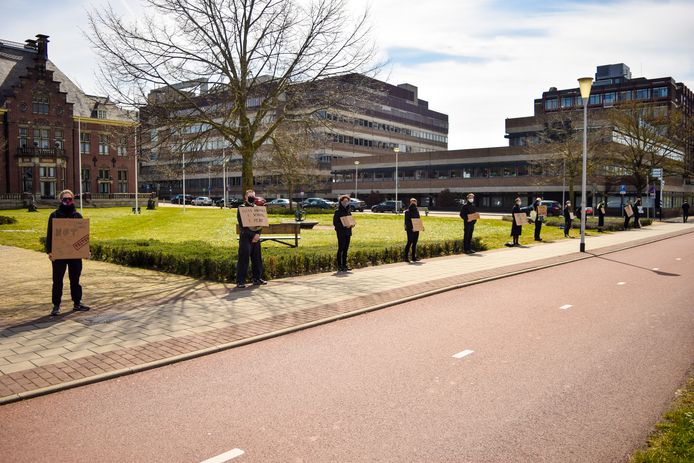 Actie tegen tegendierproeven, zaterdagmiddag 24 april van veganistische studentenvereniging VSA