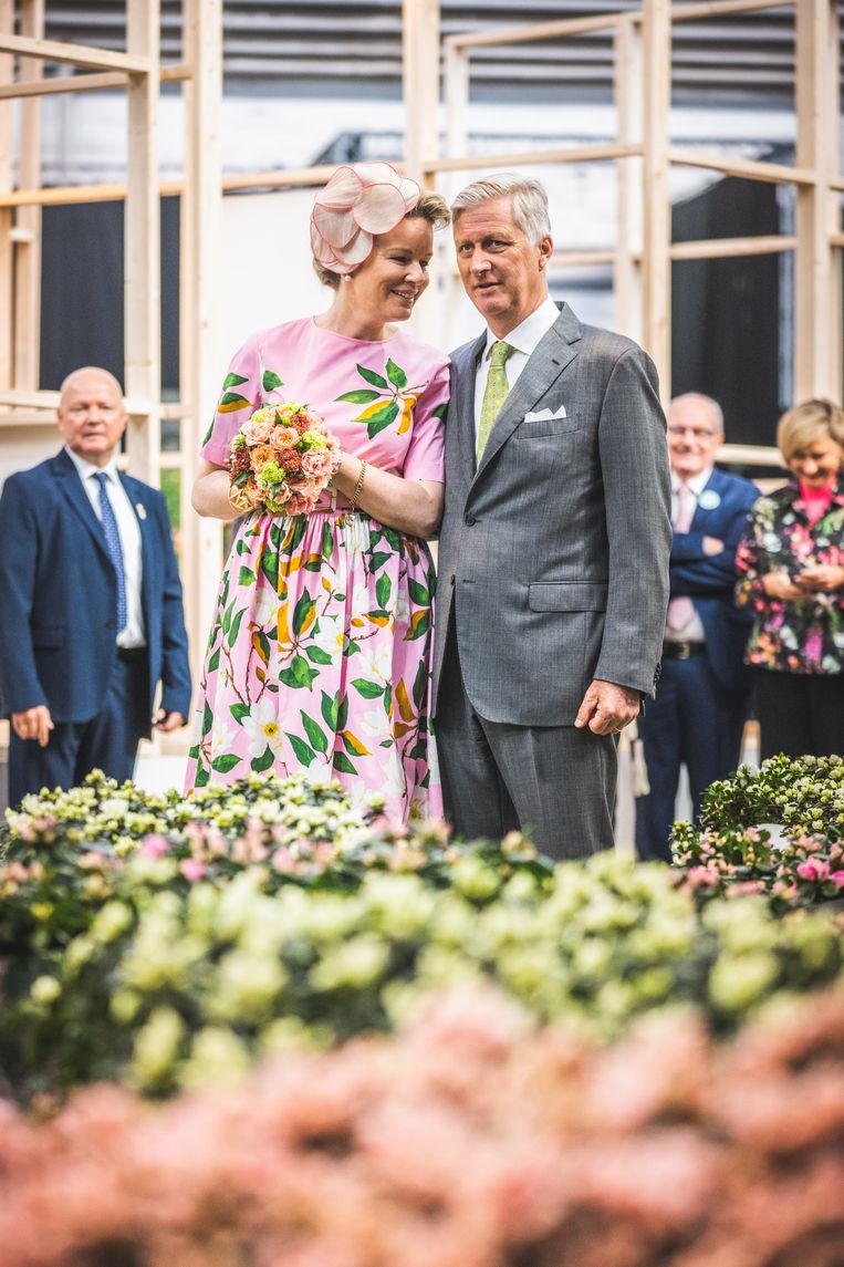 Koning Filip en Koningin Mathilde bezoeken de Floraliën in Gent Beeld Wannes Nimmegeers