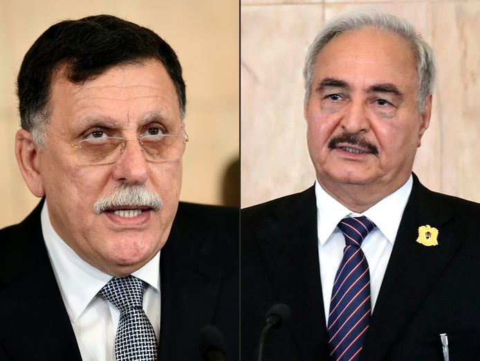 De Libische premier Fayez al-Sarraj en de Libische generaal Khalifa Haftar worden vandaag in Moskou verwacht om een akkoord over een staakt-het-vuren te ondertekenen.