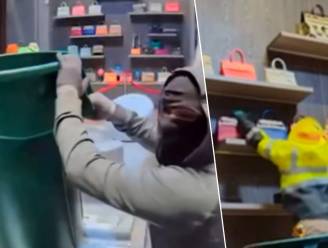 KIJK. In minder dan een minuut tijd: inbrekers met vuilnistonnen stelen 1,7 miljoen euro aan Hermès-handtassen