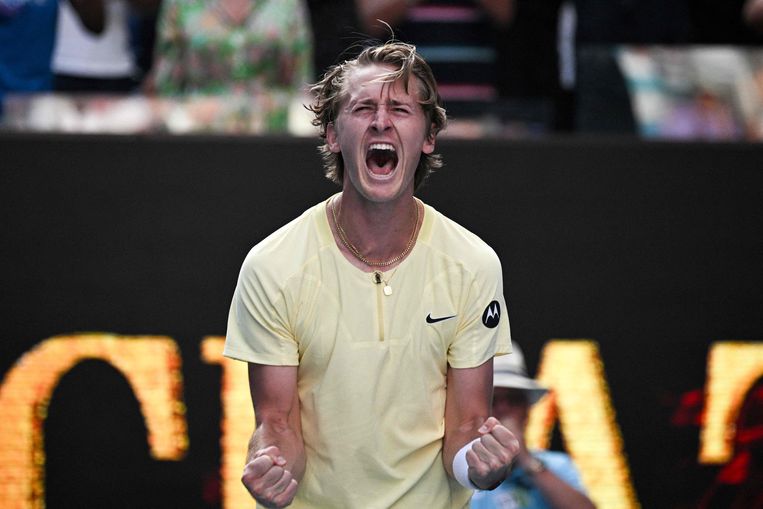 Sebastian Korda was frantic after defeating Hubert Hurkacz at the Australian Open.  AFP photo