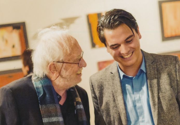 Psycholoog Mark Smit met zijn dementerende vader Gerard Smit.