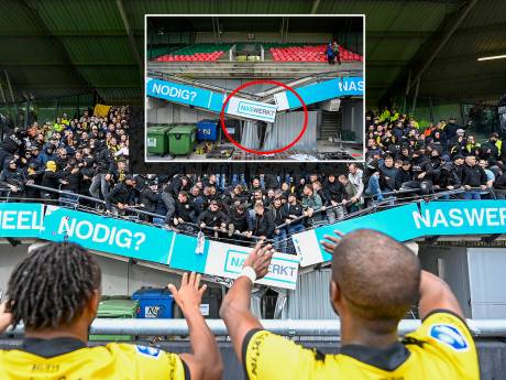 Bizarre beelden: container voorkomt erger als tribune bezwijkt onder feestende fans