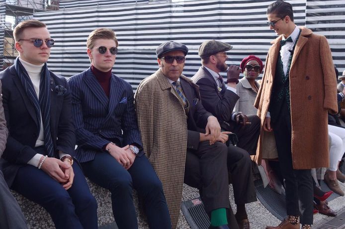 Een foto die vorige week werd genomen op de bekende mannenmodebeurs Pitti Uomo in Firenze.