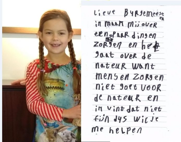 Pien (7) uit Geldermalsen schreef een brief aan de burgemeester van West Betuwe.