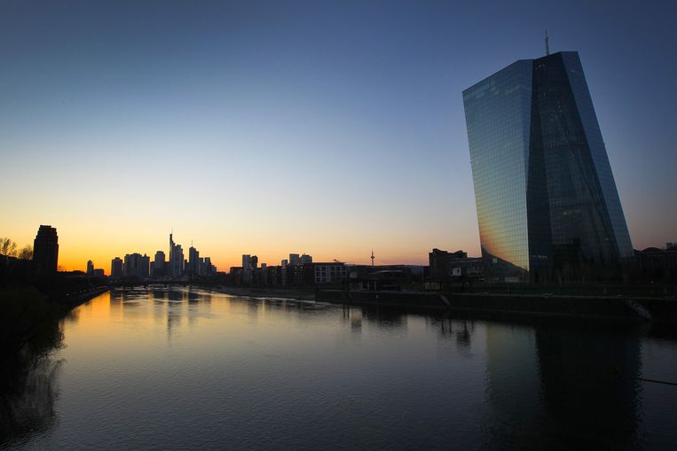 De Europese Centrale Bank (ECB) in Frankfurt, Duitsland.  Beeld AFP / Daniel Roland
