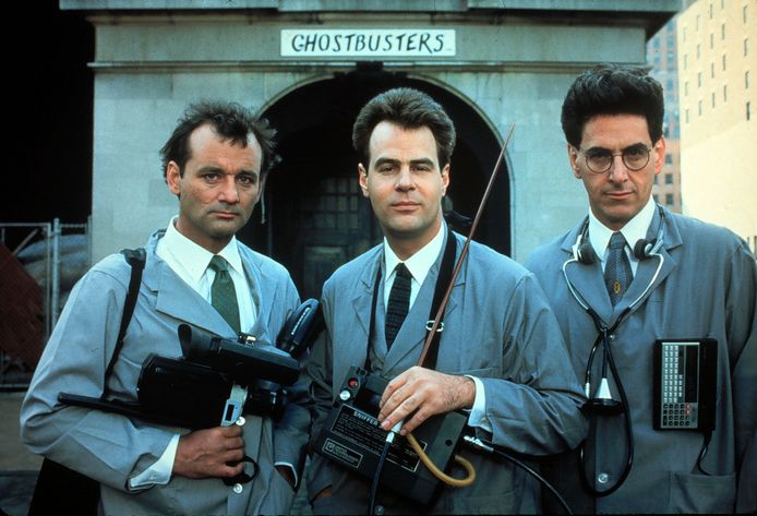 Bill Murray, Dan Aykroyd en Harold Ramis in 'Ghostbusters'.