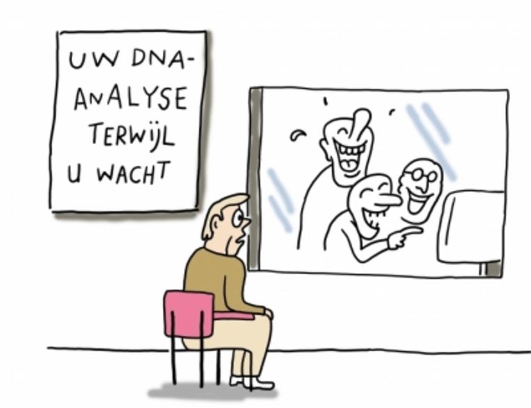 'Je wilt weten of je van de Vikingen afstamt, en het eindigt met een familiedrama omdat er plots een halfzus of een donorkind opduikt’
 Beeld 