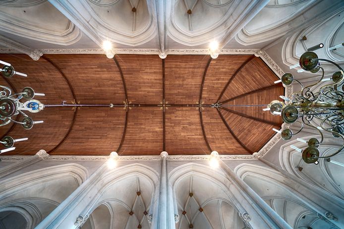 Het plafond van de Stevenskerk.