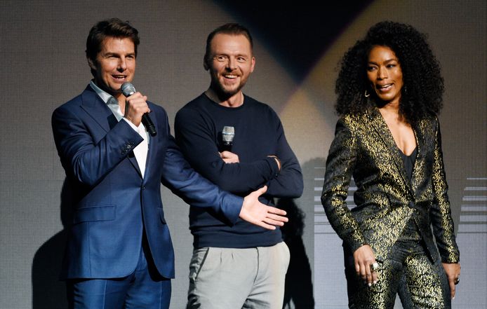 Samen met Simon Pegg en Angela Bassett maakte Tom van de gelegenheid gebruik om zijn nieuwe film 'Mission Impossible - Fallout' te promoten.