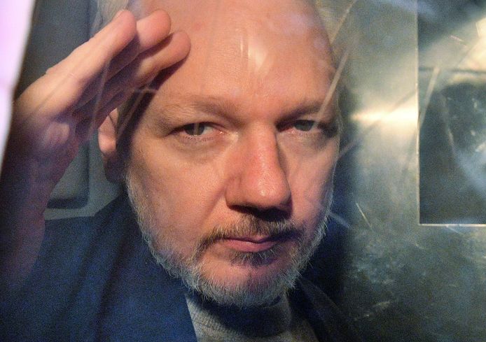 Julian Assange in mei 2019.