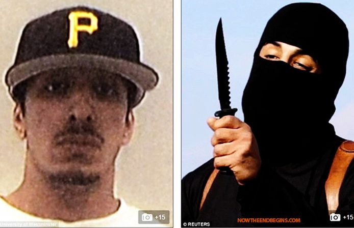 Mohammed Emwazi als tiener in Londen en rechts als de IS-beul ‘Jihadi John'.