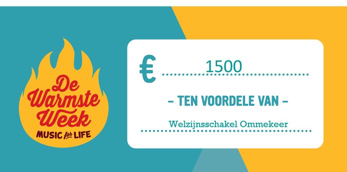 De Gezinsbond schenkt een mooie cheque aan Welzijnsschakel Ommekeer.