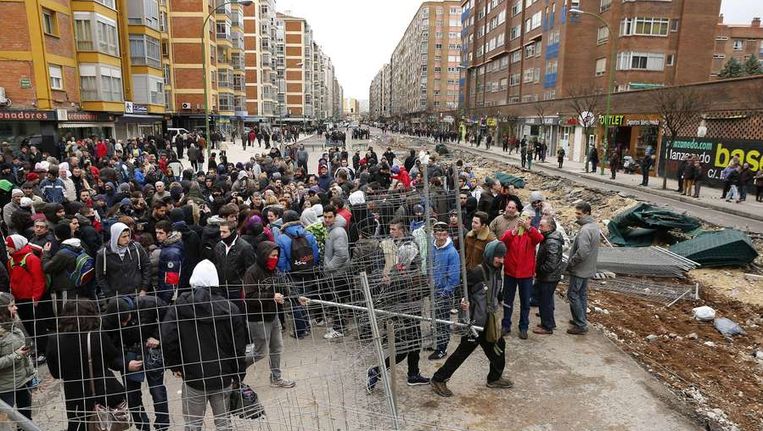Demonstranten in de straten van Burgos Beeld epa