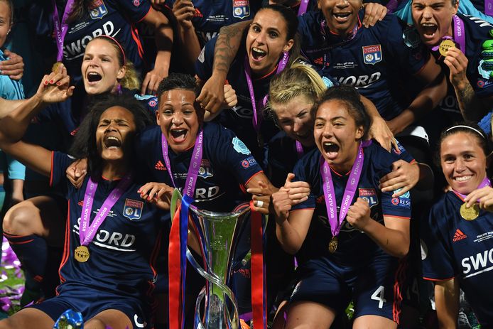 De huldiging van Olympique Lyon.