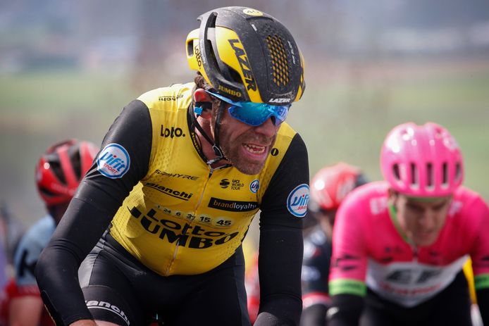Bram Tankink tijdens de Ronde Van Vlaanderen van 2018.