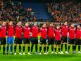 Gibraltar voor het duel met Oranje in de Kuip in 2021.