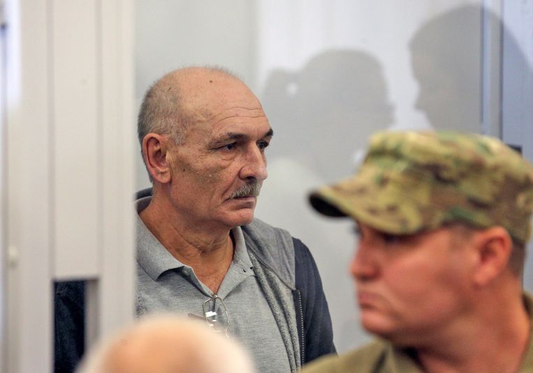 Vladimir Tsemach  afgelopen vrijdag in de rechtbank in Kiev. Beeld EPA