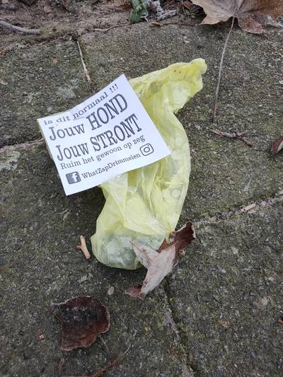 ‘Jouw hond, jouw stront’: Actie tegen rondslingerende poepzakjes in Drimmelen