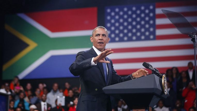 De Amerikaanse president Barack Obama in Johannesburg. Beeld REUTERS