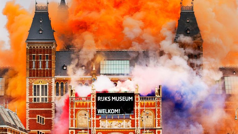 Vuurwerk tijdens de heropening van het Rijksmuseum in 2013. Beeld anp