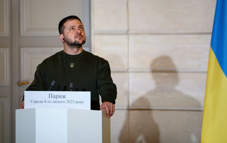 President Zelensky was woensdag nog in Frankrijk. Beeld ANP / EPA