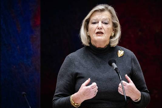 Ankie Broekers-Knol, staatssecretaris van Justitie en Veiligheid, tijdens het wekelijks vragenuur in de Tweede Kamer.