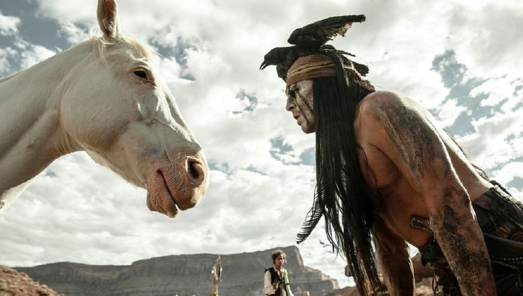 Johnny Depp in The Lone Ranger. Beeld  
