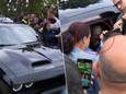 Lukaku vertrok in een Dodge Challenger na de training en deelde geduldig handtekeningen en selfies uit.