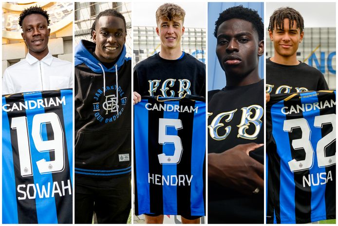 Sowah, Maouassa, Hendry, Otasowie en Nusa, een paar van de miljoenenaankopen van Club Brugge.