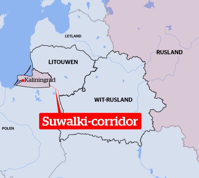 De Suwalki-corridor is het honderd kilometer lange stukje grens tussen Polen en Litouwen dat Wit-Rusland met de Russische exclave Kaliningrad verbindt.