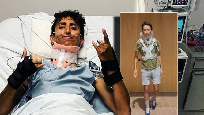 Bijzondere beelden van herstel Egan Bernal na zware crash: ‘Verrassing, mijn eerste stapjes’
