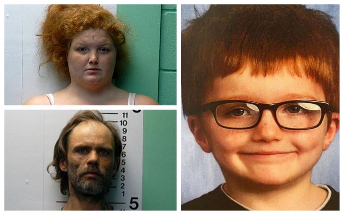 De overleden James Hutchinson (6). Zijn moeder Brittany Gosney (29) is aangeklaagd voor moord. Ook haar vriend James Hamilton (42) zit vast.