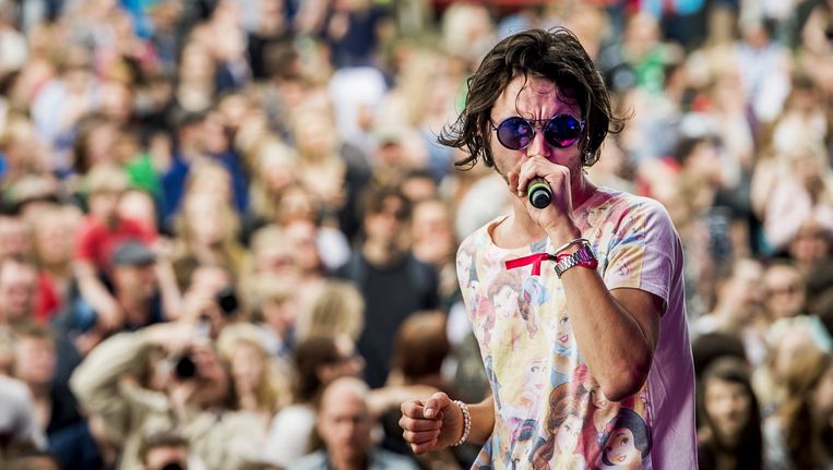 Jett Rebel tijdens het bevrijdingsfestival 2015 in Groningen. Beeld ANP