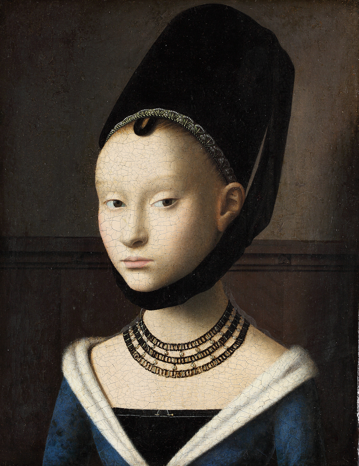 Petrus Christus: Portret van een jonge vrouw (1470) Beeld Collectie Staatliche Museen zu Berlin Gemäldegalerie Berlijn