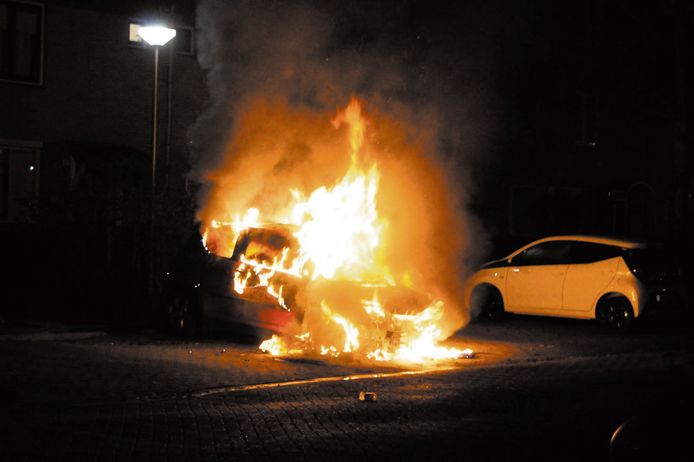 Autobrand in Waddinxveen.