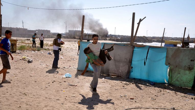 Bij de beschietingen op het strand kwamen vier Palestijnse kinderen om het leven. Beeld getty