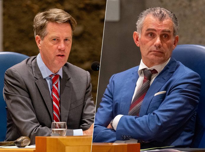 De strijd om het voorzitterschap van de Tweede Kamer gaat tussen Martin Bosma (PVV, links) en Tom van der Lee (GL-PvdA, rechts).