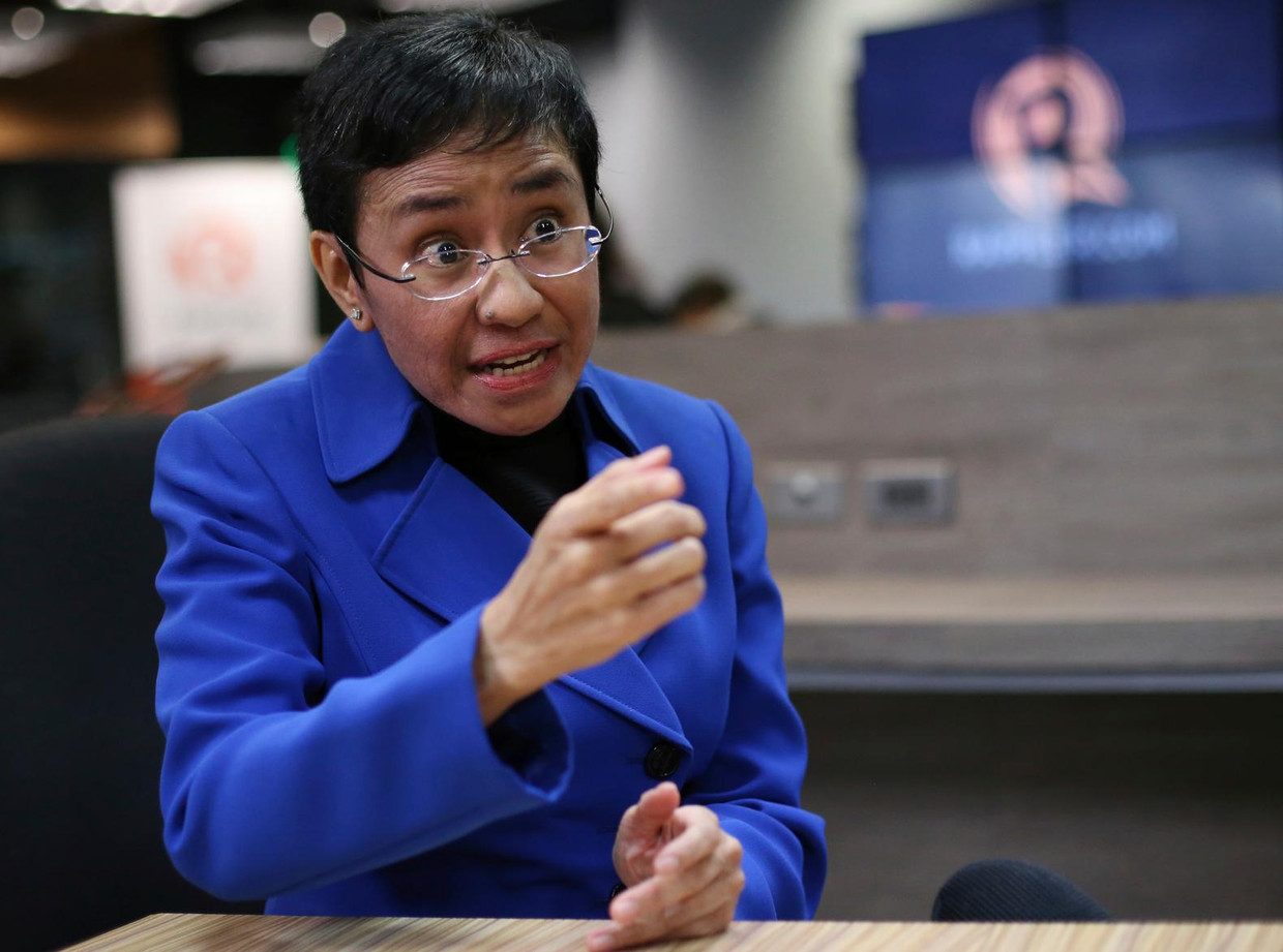 Maria Ressa is er trots op, dat er niemand bij Rappler ontslag heeft genomen, ondanks de bedreigingen. Beeld ap