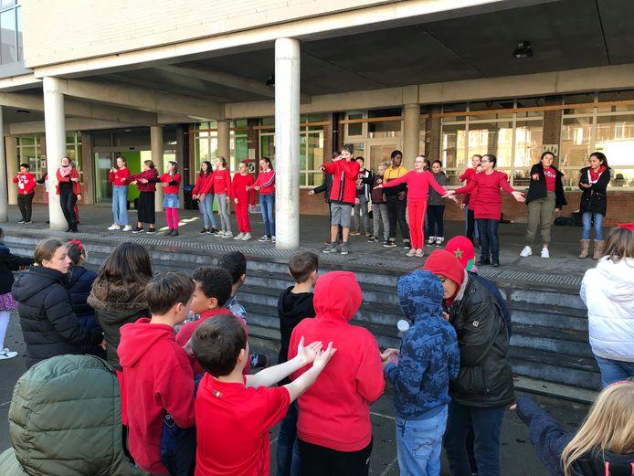 Ook op de lagere school van Don Bosco in Halle werd Rode Neuzendag gevierd.