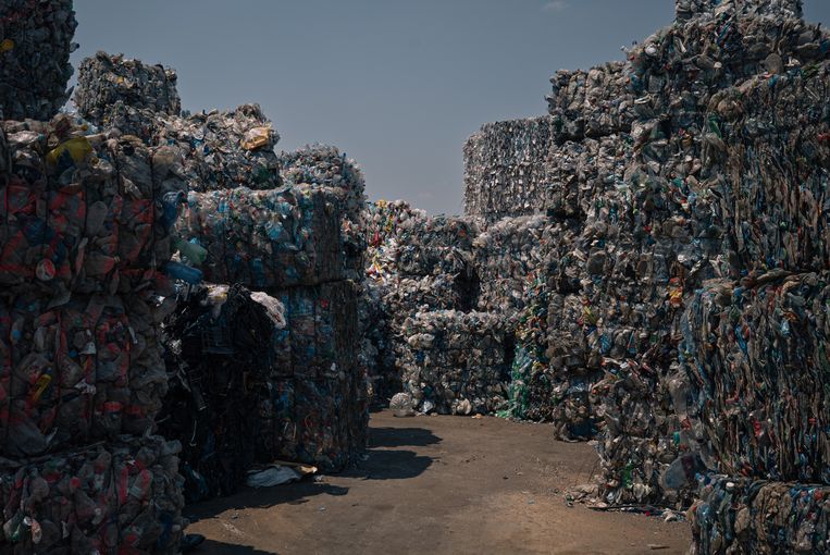 Een recyclagefabriek in Athene. Beeld The Washington Post via Getty Im