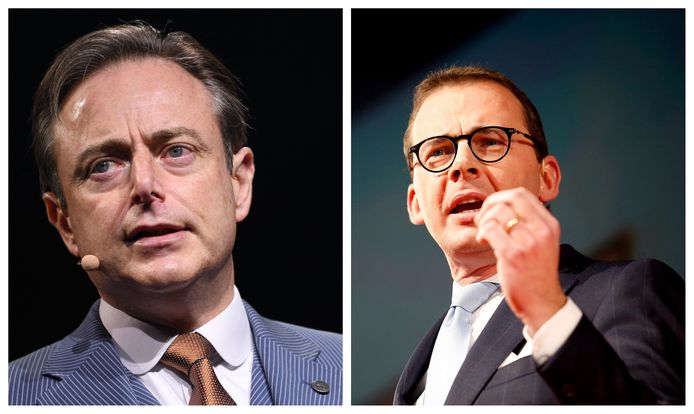 N-VA-voorzitter Bart De Wever (l.) en CD&V-voorzitter Wouter Beke (r.)