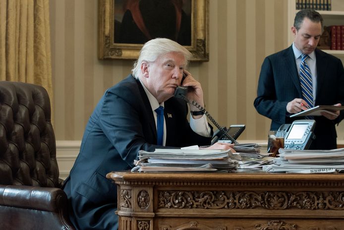 Trump telefoneert met Vladimir Putin. Archiefbeeld.
