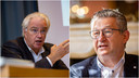Carl Decaluwé en Dirk De fauw verschillen van mening over het CST tijdens de lichtwandeling in Brugge.