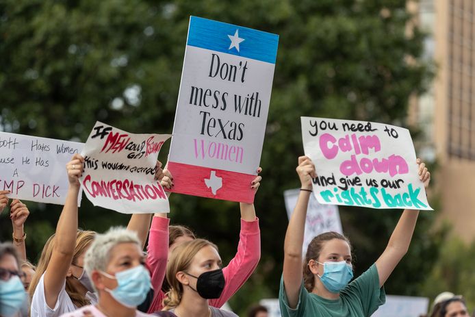 Een betoging tegen de strenge abortuswet in Texas.