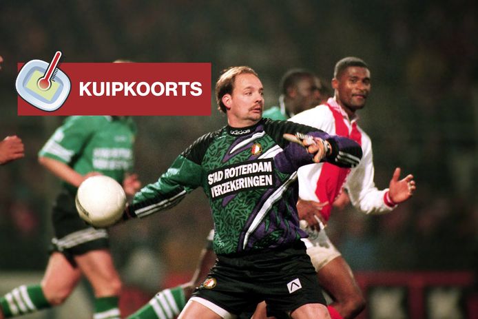 Ed de Goeij als speler van Feyenoord tegen Ajax.