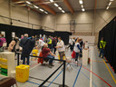 Sporthal Attenhoven in Hoevenen werd een dagje ingericht als lokaal vaccinatiedorp